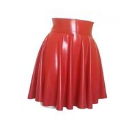 LIXIAAOOKWEDG Medium Thickness Latex Skirt Circle Skating Gummi Rubber Fetish Unisex RED,RED,XXL