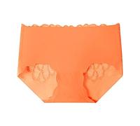 LIXIAO Women's Ice Silk Knickers High Waist Tummy Control Hipster Panties Back Butterfly Hollow Slim Comforty Safe Pants Stretch Seamless Underwear Orange
