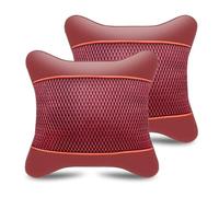 LIXIASM Car Headrest for MG ZS Explore 2017-2020, Car Neck Support Headrest Pillow Neck Head Support Removable Cover, wine red- 2×Lendenwirbelstütze