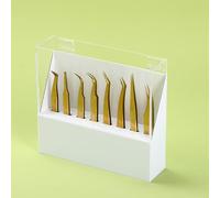 LIXIMMAZN Dust-proof 8 Holes Tweezers Holder, Eyelash Extensions Supplies Acrylic Display, Acrylic Rack Storage Eyelash Extension Tools with Dust Cover Durable Tweezer Display Stand Salon
