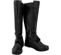 Lixinya Anakin Skywalk Kylo Ren Wan Anime Cosplay Long Boots Shoes Men, Black, Size 12.5 UK