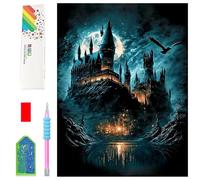 Lixkuokuo Castle Diamond Painting for Adults Junior Beginners, Hogwas Magic School 5D Diamond Painting Pictures, 30 x 40 cm Large DIY Mosaic Art Craft Kit for Children from 6 Years & Home Decoration