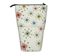 Lixlzh Absctract Geometric Pattern Space Print Telescopic Standing Pencil Bag Polyester Pen Holder Stationery Office Organizer Box, Black, One Size, Art Deco