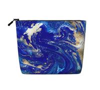 LIXLZH Abstract Marble Stone Print Portable Travel Cosmetic Makeup Pouch Bag Single layer Makeup Organizer Zipper Pouch, Black, One Size, Black, One Size