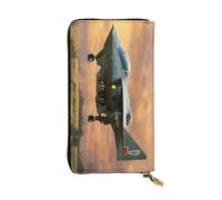 LIXLZH Aircraft Fighter Jets Print Cash Wallet Women Men,Leather Coin Purse Credit Card Holder,Organizer Zipper Wallet, Black, One Size, Black, One Size