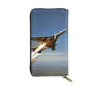 LIXLZH Aircraft Fighter Jets Print Cash Wallet Women Men,Leather Coin Purse Credit Card Holder,Organizer Zipper Wallet, Black, One Size, Black, One Size