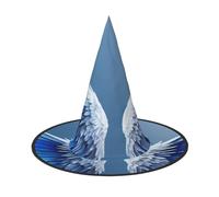 LIXLZH Angel Wing Print Halloween Witch Hat Carnival Costume Accessory Cap Foldable For Parties Roleplaying
