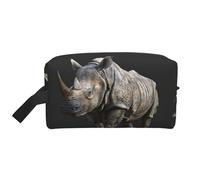 LIXLZH animal rhino Print Make Up Bag Purses Accessories Organizer Portable Travel Toiletry Pouch Storage Bag, White, One Size, White, One Size