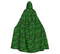 LIXLZH background st patrick's day glitter Print Hooded Cloak Universal Adult Cape Witch Costume Halloween Costumes Carnival Cloak