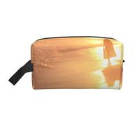 LIXLZH Beach Sunset Tranquil Print Make Up Bag Purses Accessories Organizer Portable Travel Toiletry Pouch Storage Bag, White, One Size, White, One Size