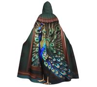 LIXLZH Beautiful Peacock Picture Print Men And Women Adult Hooded Cloak Cosplay Halloween And Christmas Carnival Theme