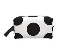 LIXLZH Black & White Big Dot 1 Print Make Up Bag Purses Accessories Organizer Portable Travel Toiletry Pouch Storage Bag, White, One Size, White, One Size