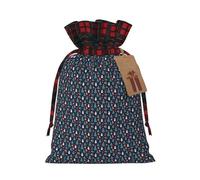 LIXLZH Blue Christmas Snowman Printing Xmas Drawstring Gift Bag Reusable Christmas Wrapping Festive Needs Packaging Bags