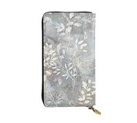 LIXLZH Blue Grace Flora Print Cash Wallet Women Men,Leather Coin Purse Credit Card Holder,Organizer Zipper Wallet, Black, One Size, Black, One Size