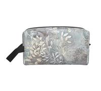 LIXLZH Blue Grace Flora Print Make Up Bag Purses Accessories Organizer Portable Travel Toiletry Pouch Storage Bag, White, One Size, White, One Size