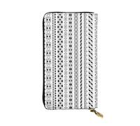 LIXLZH Boho Triangle Stripes Print Cash Wallet Women Men,Leather Coin Purse Credit Card Holder,Organizer Zipper Wallet, Black, One Size, Black, One Size