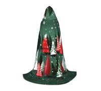 LIXLZH Christmas Treess Print Men Women Hooded Cloak Themed Variety For Halloween Carnival Cosplay And Parties, Black, Large