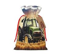 LIXLZH Company Farm Tractor Print Christmas Bag Drawstring Bags Women Men Xmas New Year Party Bags Party Favors Bag