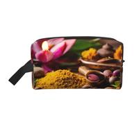 LIXLZH condiments Spices Print Make Up Bag Purses Accessories Organizer Portable Travel Toiletry Pouch Storage Bag, White, One Size, White, One Size