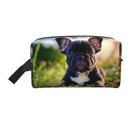 LIXLZH Cute Black Pug Dog Print Make Up Bag Purses Accessories Organizer Portable Travel Toiletry Pouch Storage Bag, White, One Size, White, One Size