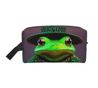 LIXLZH Cute Frog Print Make Up Bag Purses Accessories Organizer Portable Travel Toiletry Pouch Storage Bag, White, One Size, White, One Size