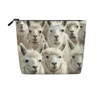 LIXLZH Cute Llama Print Portable Travel Cosmetic Makeup Pouch Bag Single layer Makeup Organizer Zipper Pouch, Black, One Size, Black, One Size