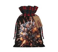 LIXLZH Explosion Firework 3d Printing Xmas Drawstring Gift Bag Reusable Christmas Wrapping Festive Needs Packaging Bags