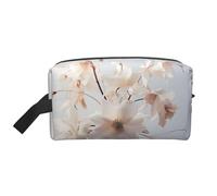 LIXLZH Floral Graphite Print Make Up Bag Purses Accessories Organizer Portable Travel Toiletry Pouch Storage Bag, White, One Size, White, One Size