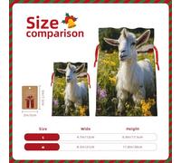 LIXLZH Goat Print Christmas Bag Drawstring Bags Women Men Xmas New Year Party Bags Party Favors Bag