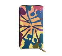 LIXLZH Gymnastics Game Print Cash Wallet Women Men,Leather Coin Purse Credit Card Holder,Organizer Zipper Wallet, Black, One Size, Black, One Size