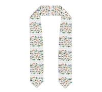 LIXLZH Learning Alphabets Dinosaurs Print Graduation Shawl Stole Student Graduation Unisex Adult Plain Graduation Stole Scarf, Flattened, One Size