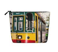 LIXLZH lisbon tram Print Portable Travel Cosmetic Makeup Pouch Bag Single layer Makeup Organizer Zipper Pouch, Black, One Size, Black, One Size