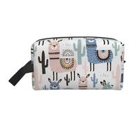 LIXLZH Llama Alpaca Cactus Print Make Up Bag Purses Accessories Organizer Portable Travel Toiletry Pouch Storage Bag, White, One Size, White, One Size
