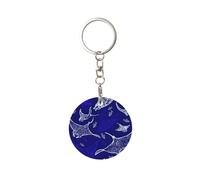 LIXLZH Manta Ray and Fish Print Metal Silver Keyring for Home Double Sided Keychains Detachable Key Chain Ring, White, One Size, White, One Size