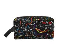 LIXLZH Math Formula Print Make Up Bag Purses Accessories Organizer Portable Travel Toiletry Pouch Storage Bag, White, One Size, White, One Size