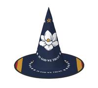 LIXLZH Mississippi State Flag Print Halloween Witch Hat Carnival Costume Accessory Cap Foldable For Parties Roleplaying, Black, 2 PCS