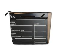 LIXLZH Movies Clapperboard Print Portable Travel Cosmetic Makeup Pouch Bag Single layer Makeup Organizer Zipper Pouch, Black, One Size, Black, One Size