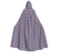 LIXLZH Romantic Red Heart Print Men And Women Adult Hooded Cloak Cosplay Halloween And Christmas Carnival Theme