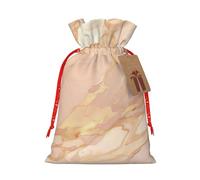 LIXLZH Rose Gold Marble Print Christmas Bag Drawstring Bags Women Men Xmas New Year Party Bags Party Favors Bag