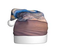 LIXLZH Serene Seaside Sunset Print Christmas Hat For Adults Party Festive Xmas New Year Costume Accessory Holiday