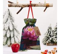 LIXLZH spirit of the lotuses Print Christmas Bag Drawstring Bags Women Men Xmas New Year Party Bags Party Favors Bag