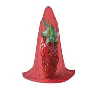 LIXLZH Strawberry Print Men Women Hooded Cloak Themed Variety For Halloween Carnival Cosplay And Parties, Black, Large