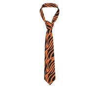 LIXLZH Sushi Print Tie Men'S Necktie Formal Party Wedding Gift Ties For Men One Size Neck Tie Skinny Tie, Tiger Stripes Orange Pattern, One Size