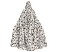 LIXLZH Trotting Flat Coated Retrievers Paw Print Hooded Cloak Universal Adult Cape Witch Costume Halloween Costumes Carnival Cloak
