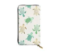 LIXLZH Turtle write Print Cash Wallet Women Men,Leather Coin Purse Credit Card Holder,Organizer Zipper Wallet, Black, One Size, Black, One Size