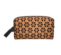LIXLZH Wicker Woven Grid Print Make Up Bag Purses Accessories Organizer Portable Travel Toiletry Pouch Storage Bag, White, One Size, White, One Size