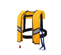 LIXQQS Auto Inflatable Life Jacket: 150N Lightweight Buoyancy Aid with Whistle for Kayaking Swimming Boating Adults Kids Safety Vest(Yellow,Manual)
