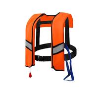 LIXQQS Auto Inflatable Life Jacket: 150N Lightweight Buoyancy Aid with Whistle for Kayaking Swimming Boating Adults Kids Safety Vest(Orange,Manual)