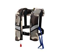 LIXQQS Auto Inflatable Swim Vest: Compact Life Jacket with Safety Whistle for Surfing Snorkeling Kayaking Water Adventures Adults Children(Camouflage white,Automatic)