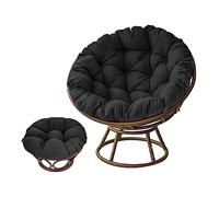 LIXQQS Papasan Cushion - Round Chair Seat Cushion, Waterproof, Indoor/Outdoor (Black, 60 * 60cm)